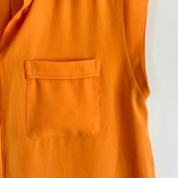 Ann Taylor Button Front Sleeveless Top Orange XS - Picture 4 of 7